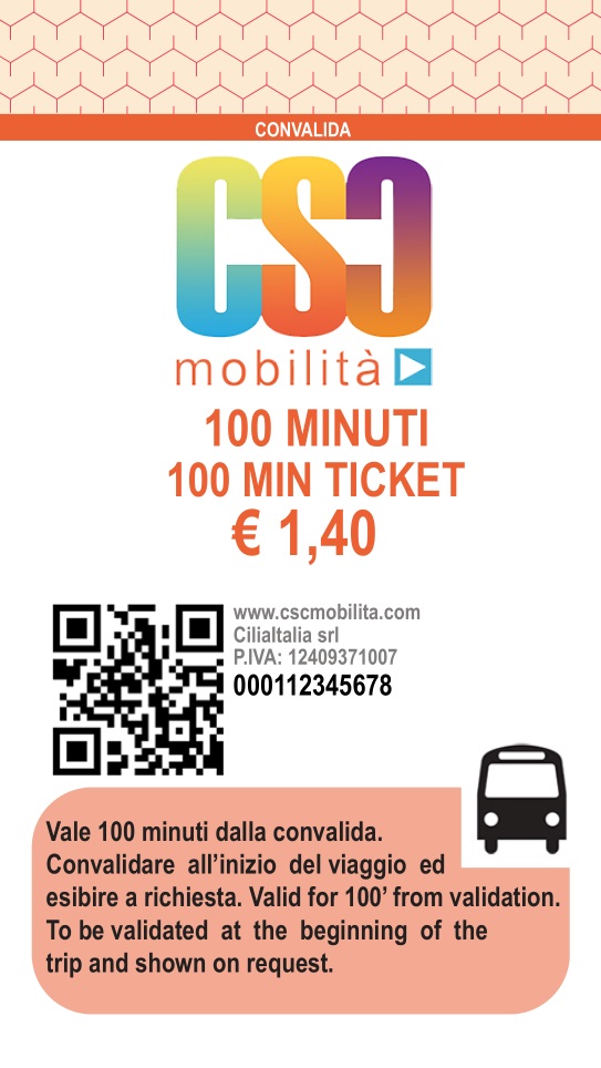 Biglietto da 100 minuti CSC Mobilità