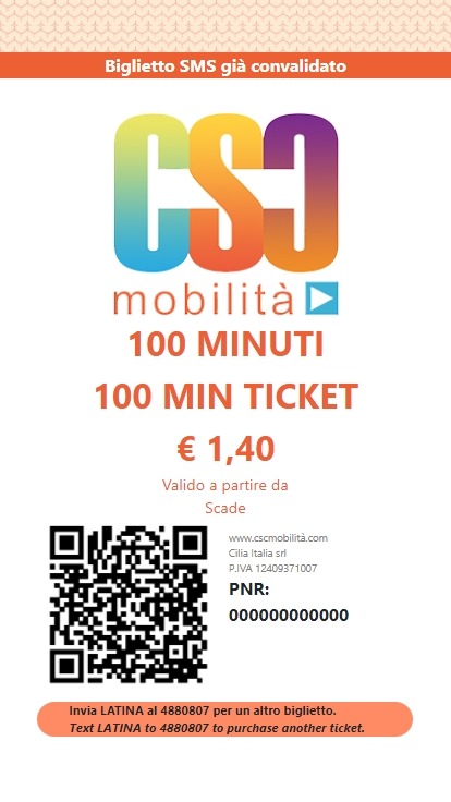 Biglietto SMS CSC Mobilità
