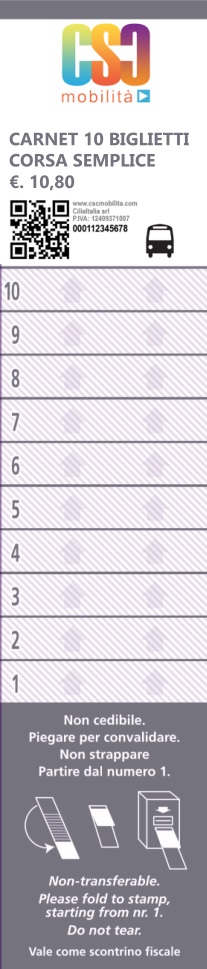 Carnet da 10 corse CSC Mobilità