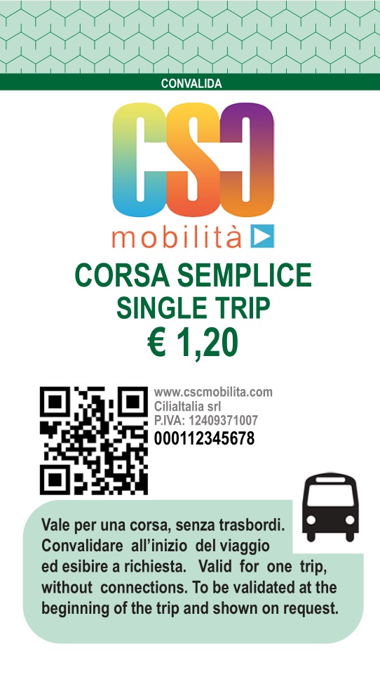 Biglietto di corsa semplice CSC Mobilità